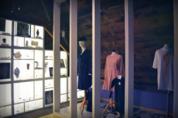 Attic with exhibited clothing and accessories