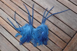 Tied indigo-dyed fabric