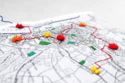 embroidered city map