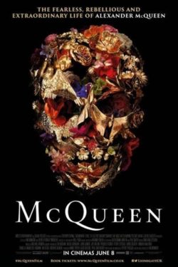 Film poster of the documentary "McQueen" depicting a skull.