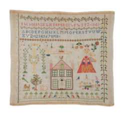 Embroidered sampler with various designs