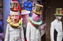 Installatie in een museum met mannequins, ontwerpen en kunstwerken van Walter Van Beirendonck en Folkert de Jong